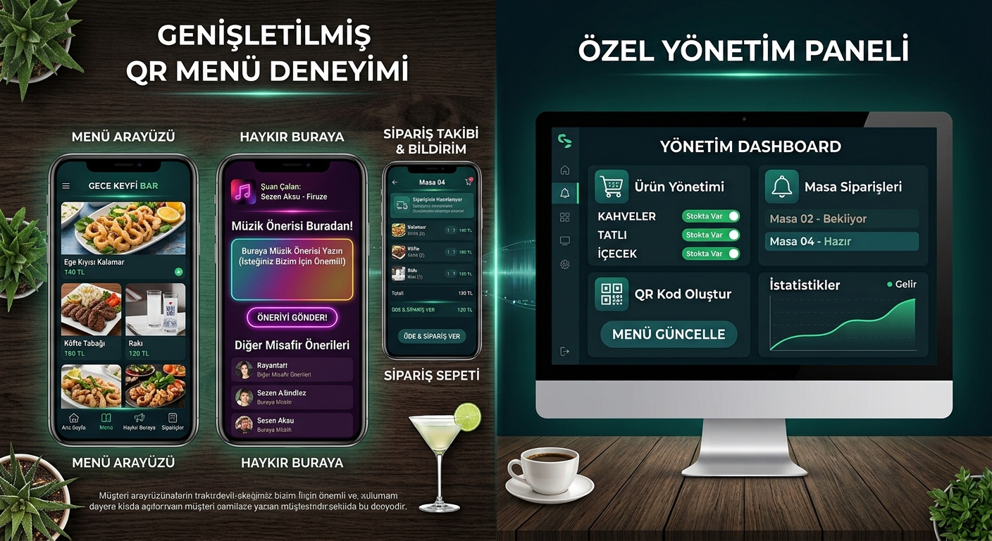 QR code digital menu preview, example 1