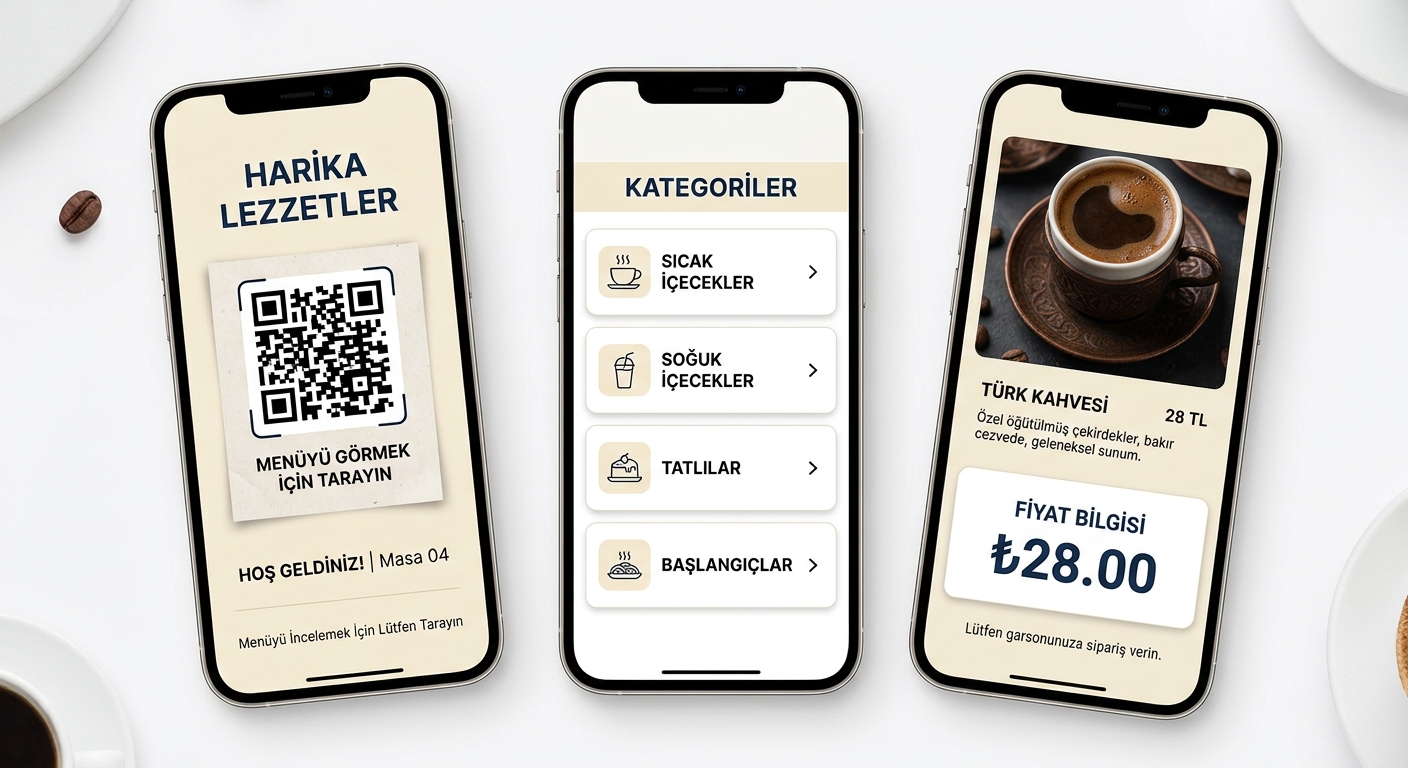 QR code digital menu preview, example 2